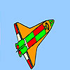 Space colorful rocket coloring