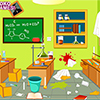 My classroom and I have been working in my laboratory for the whole day. Look at this huge mess. Help me to clean up my laboratory.