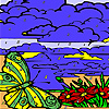 Clouds and butterfly coloring A Free Customize Game
