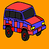 Red mountain jeep coloring Game.