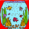 Mini aquarium fishes coloring