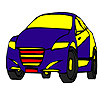 Fast blue model car coloring Game.