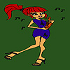 Saxophonist girl coloring A Free Customize Game