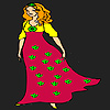Girl wearing flower dress  coloring