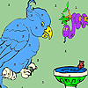 Blue parrot and friends coloring Game.