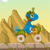 Join now a fun racing game with our funny little dinosaur, Gizmo. Help him drive his powerful bike over all kinds of obstacles and collect as many stars as he can. Also if you collect any bone, it will give you even more power.