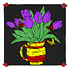 Purple tulips in the frame coloring A Free Customize Game