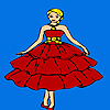Beautiful red dressed girl  coloring A Free Customize Game