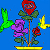 Hummingbirds and flower coloring A Free Customize Game