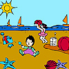 Best friends at the beach coloring A Free Customize Game