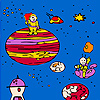 Party in space coloring Game.
