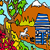 Farm boy at the cottage coloring A Free Customize Game