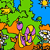 Little snail in woods coloring Game.