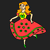 Funny girl at dance coloring A Free Customize Game