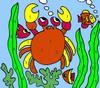 Crab in the sea coloring