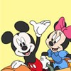 Color this cute picture of Mickey Mouse and friends. Use the paintbrush to select colors and click on each section to paint in it. Color the various clothes, people, accessories, and hair of the characters to make them look their best.