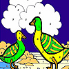 Green ducks in the river coloring A Free Customize Game