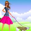 Model Walking With Dog A Free Dress-Up Game