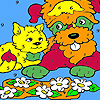 Puppy and kitty coloring