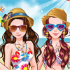 Summer friends on the beach A Free Dress-Up Game