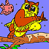 Bird and owl in the woods coloring A Free Customize Game