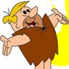 Color this cute picture of Barney Rubble. Use the paintbrush to select colors and click on each section to paint in it. Color the various clothes, people, accessories, and hair of the characters to make them look their best.