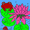 Lotus garden and frogs coloring A Free Customize Game