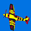 Flying flame airplane coloring