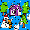 Snowball in the garden coloring A Free Customize Game