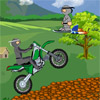Help the ninja to follow his friend with the bike