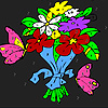 Flowers and pink butterflies coloring A Free Customize Game