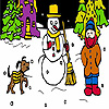 Dog and winter night coloring A Free Customize Game