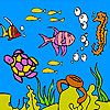 Sea turtle and fishes coloring A Free Customize Game