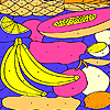 Tropical fruits on a plate coloring Game.