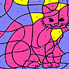 Pink house cat coloring