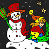 Girl winter night coloring A Free Customize Game