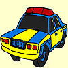 Blue police car coloring