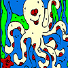 Funny octopus in the sea coloring