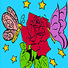 Butterflies in the valentine day coloring