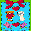 Valentines day animals in frame coloring A Free Customize Game