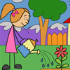 Watering Girl Coloring Page A Free Customize Game